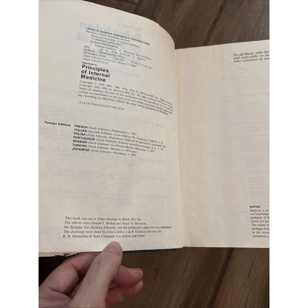 harrison s principles‎ of internal medicine 1974 -used